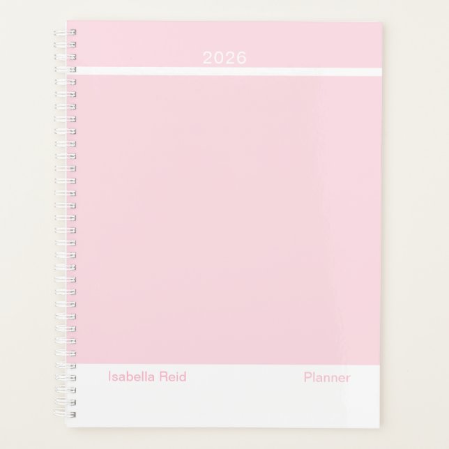 Agenda Rosa Pálido Minimalista (Frente)