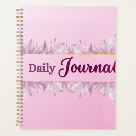 Agenda Rosa Pastel Sonhador e Floral Roxa Elegante 