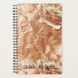 Agenda Rosa Peach Dourado Glam