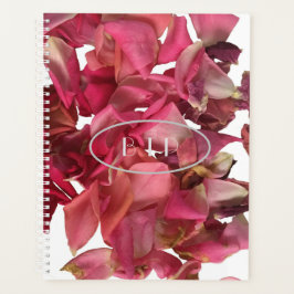 Agenda Rosa Petal Rosa Romântico Personalizado