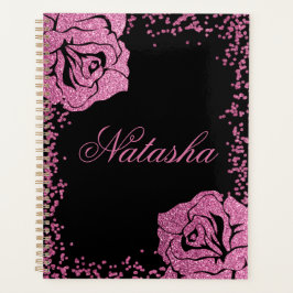 Agenda Rosa Preto-Preto - Cinza Cinza Rosa Cintilante Chi