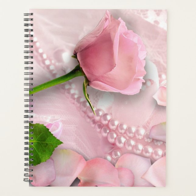 Agenda Rosa Rosa Rosa Rosa, Pétalas e Pérolas (Frente)