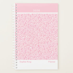 Agenda Rosa Suave Leopardo Moderno