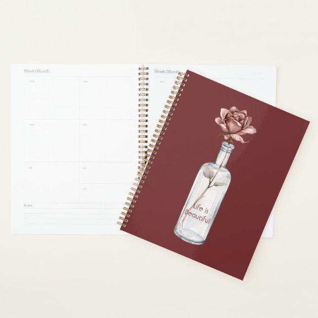 Agenda Rosa Vermelha em Garrafa (Exibição)