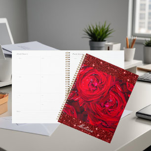Agenda Rosa vermelha florescente com colírio - fotógrafo
