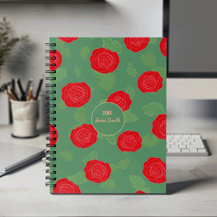 Agenda Rosa vermelha_Green Deixa o Script de Padrão Flora