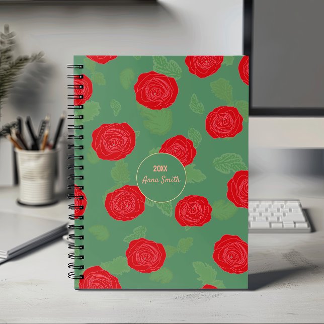 Agenda Rosa vermelha_Green Deixa o Script de Padrão Flora (Criador carregado)