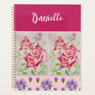 Agenda Rosa vermelha Rosa Mola Cor de Água Personalizável