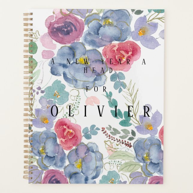 Agenda rosa vermelho e azul (Frente)