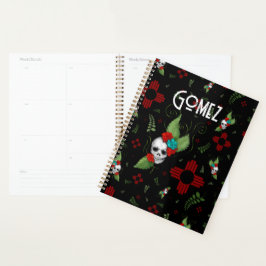 Agenda Rosas do crânio Zia Sun Greenery Black Novo México