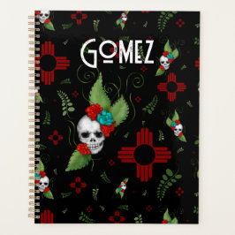 Agenda Rosas do crânio Zia Sun Greenery Black Novo México