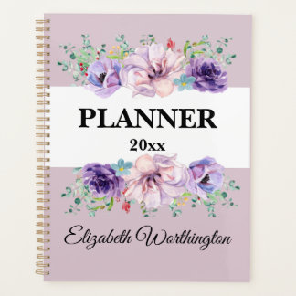 Agenda rosas florais tipografia aquarela texto
