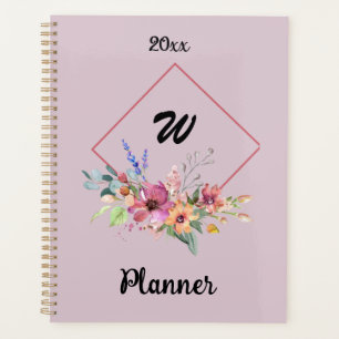 Agenda rosas florais tipografia aquarela texto