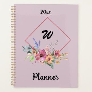 Agenda rosas florais tipografia aquarela texto