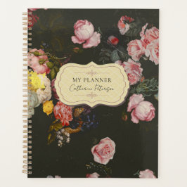 Agenda Rosas Quadradas Flóridas Rosa Quadradas Elegantes 