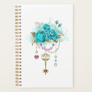 Agenda Rosas Turquesas com Chaves