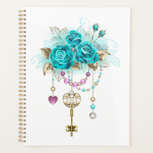 Agenda Rosas Turquesas com Chaves