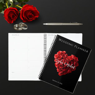 Agenda Rosas Vermelhas em Forma de Coração-Casamento