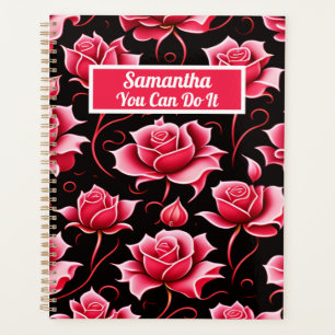 AGENDA ROSAS VERMELHAS ROMÂNTICAS CUTAS PERSONALIZADAS FL
