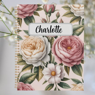 Agenda Rosas vintage personalizadas  Meta de produtividad