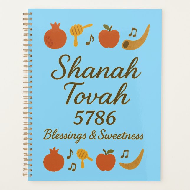 Agenda Rosh Hashanah 5786 Planner – Blessings & New Begin (Frente)