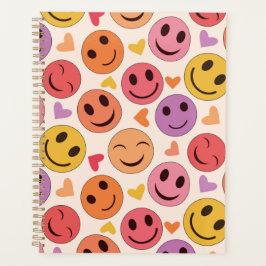 Agenda Rostos felizes sorridentes coloridos com corações