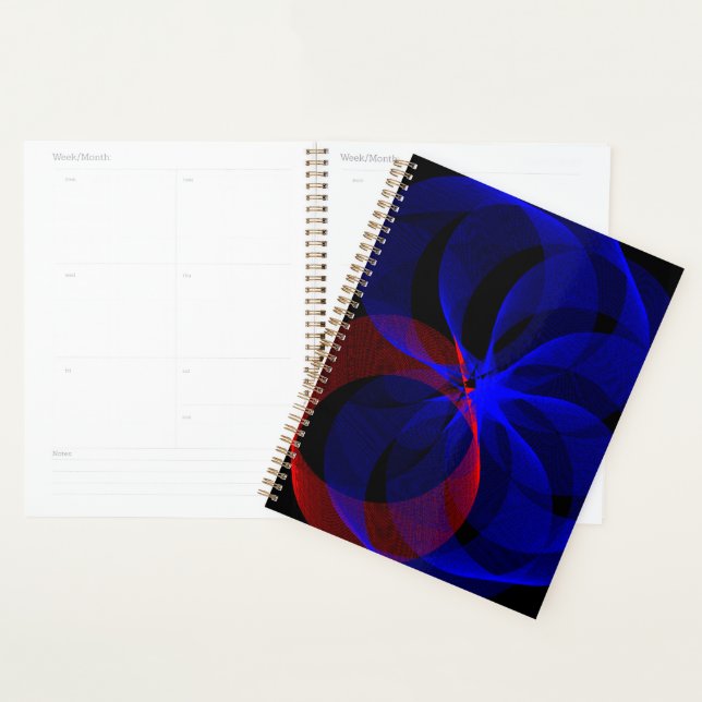 Agenda Rotating Blue Accent Geometric Spiral Planner (Exibição)