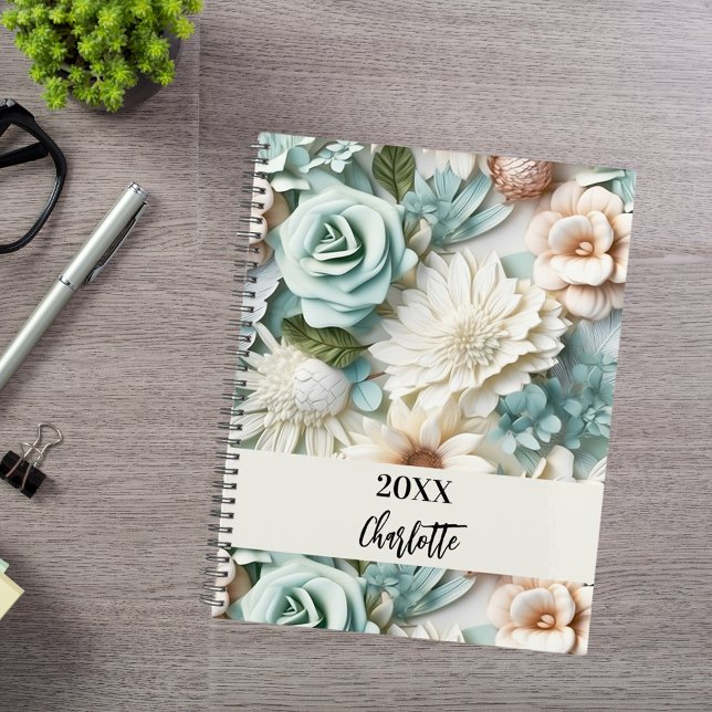 Agenda Rótulo de floração de creme verde Dusty (Criador carregado)