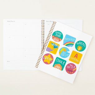 Agenda Rótulos de Sala de Aula Motivacional para Recompen