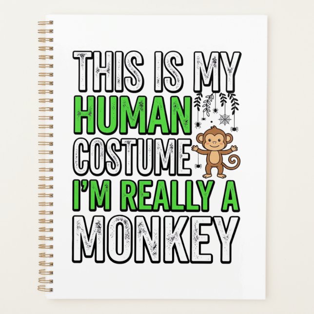 Agenda Roupa de Humano de Macaco Engraçado Design de Cami (Frente)