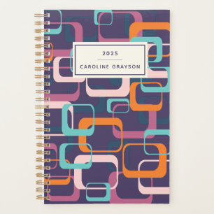 Agenda Roxo Atômico do Mod de Médio Geométrico Retroat