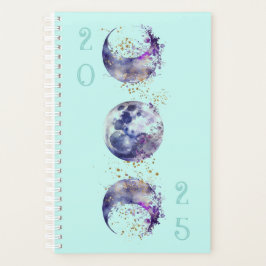 Agenda Roxo da Lua Tripla e Dourado