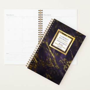 Agenda Roxo Simplesmente Elegante Nomeação de mármore D