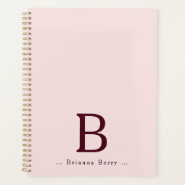 Agenda Rubor Nome Monograma Elegante