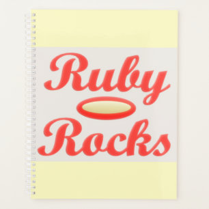 AGENDA RUBY ROCKS RED E CREAM NOTEPAD PLANNER