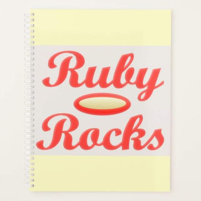 AGENDA RUBY ROCKS RED E CREAM NOTEPAD PLANNER (Frente)