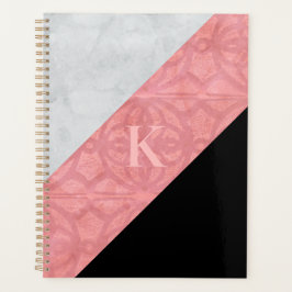 Agenda Ruddy Pink Batik E Cinza Watercolor Letra