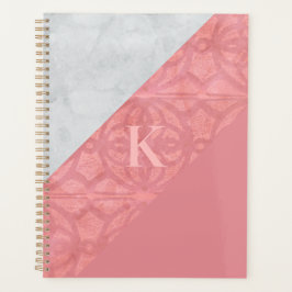 Agenda Ruddy Pink Batik E Cinza Watercolor Letra