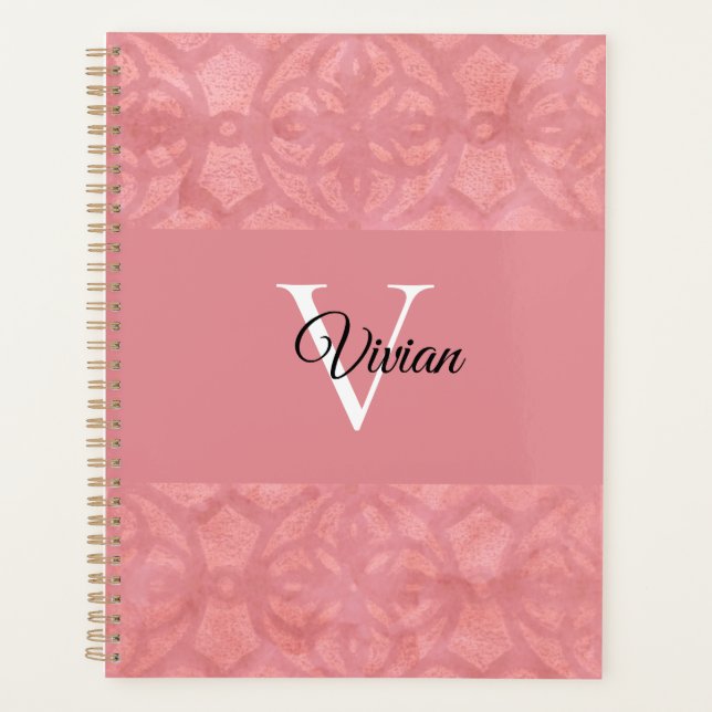 Agenda Ruddy Pink Batik Name Monogrammed (Frente)