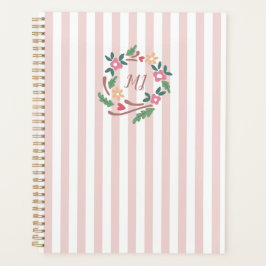 Agenda Russo Wreath Monograma de Flores Selvagens