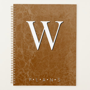 Agenda Rust Burnt Orange Modern Marble Monograma