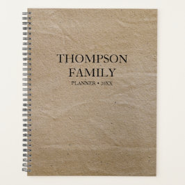 Agenda Rustic Brown Vintage Paper Família Minimalista