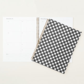 Agenda Rustic Farmhouse Monochrome Buffalo Check Geometri
