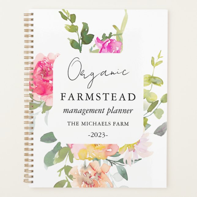 Agenda Rustic Floral Organic Farmstead Management (Frente)