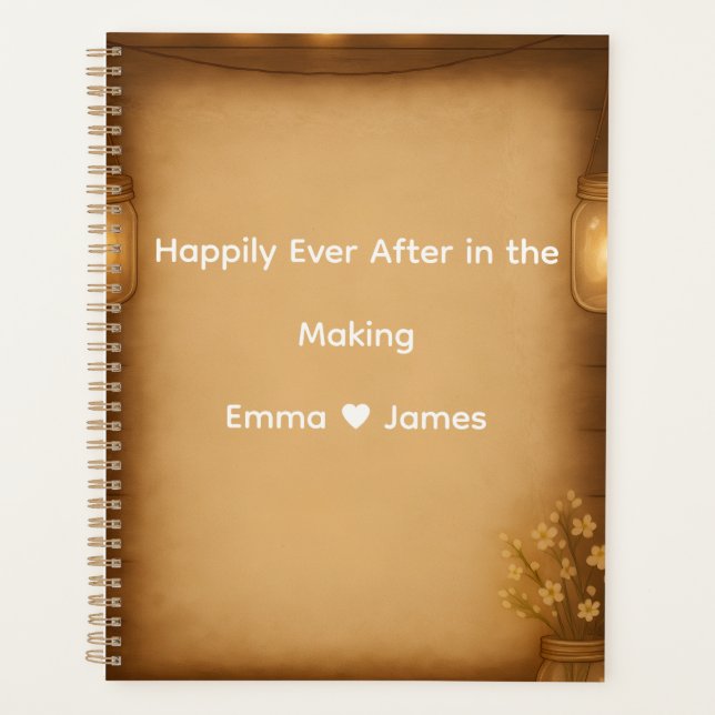 Agenda Rustic Mason Jar & String Lights Planner de Casame