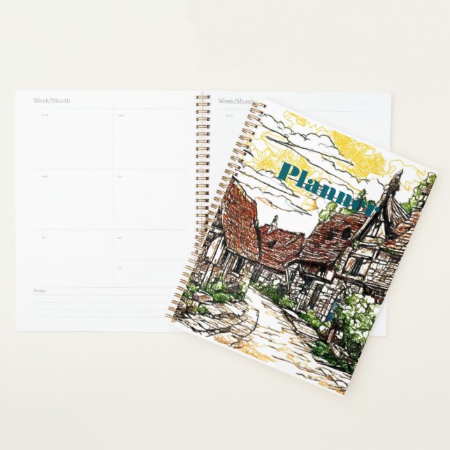 Agenda Rustic Village Planner - Countryside Art Design (Exibição)