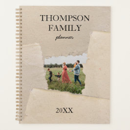 Agenda Rustic Vintage Paper Personalizado Foto Mensal