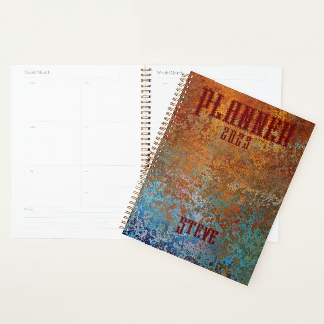 Agenda Rusty, Verdigris, Grunge Steampunk Personalizado (Exibição)