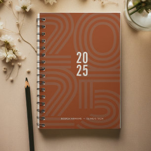 Agenda Saddle Brown Bloqueou Spiral Semanalmente