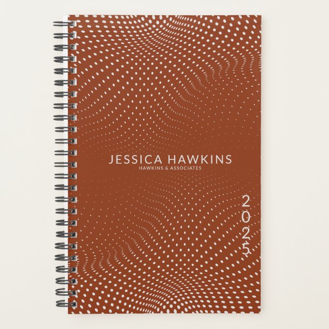 Agenda Saddle Brown Pop Dots Ano Semanal (Frente)